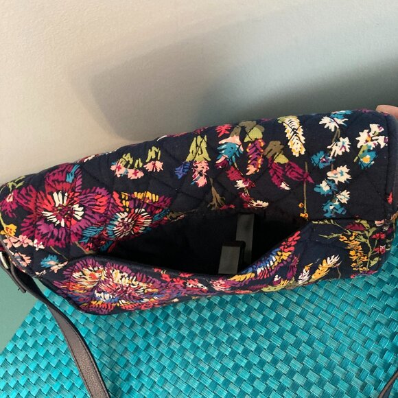 Vera Bradley Crossbody Wallet Cell Phone Bag Midnight Wildflower - Picture 10 of 15